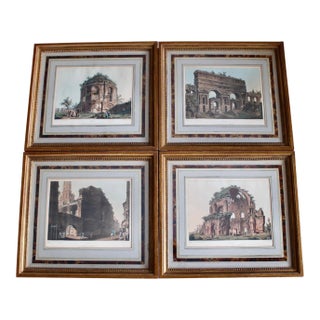 Set of Four Fine Roman Architecture Engravings, Dated 1820 For Sale