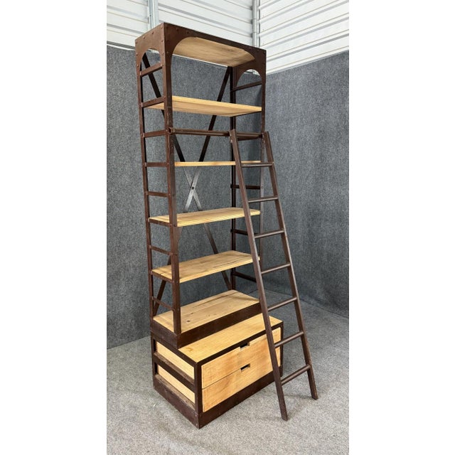 Inspired by 1950s industrial shelving from a Dutch shipyard, this Restoration Hardware Dutch Shipyard Tower Shelving with...