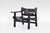 Spanish Chair in Black Leather by Børge Mogensen for Fredericia Stolefabrik, 1960s For Sale - Image 3 of 7