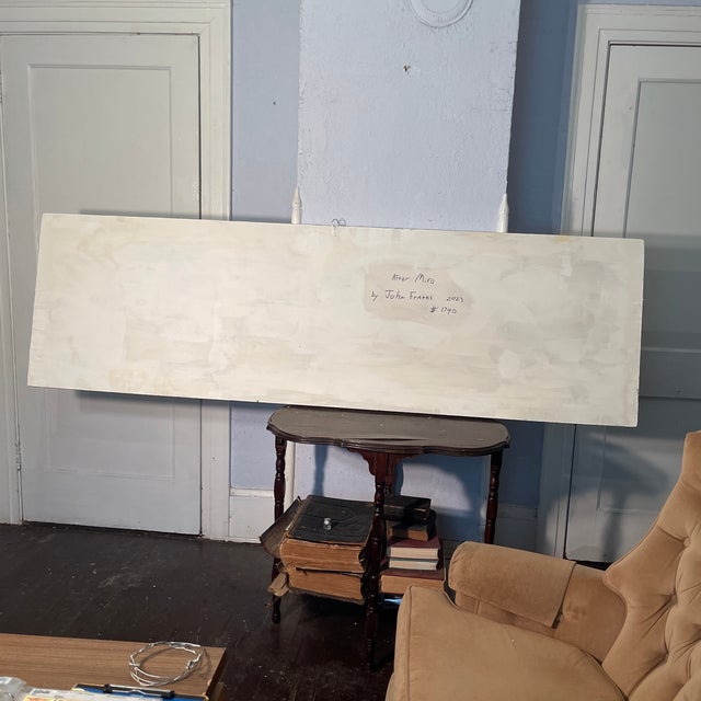 “After Miro” by John Frates # 1740, Mid Century Modern, 24x80x1 1/2 In., 20 Lbs. For Sale - Image 4 of 9