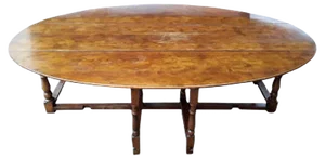 Large Vintage English Folding Dining Table with Gate Gender in Solid Oak, 1930s