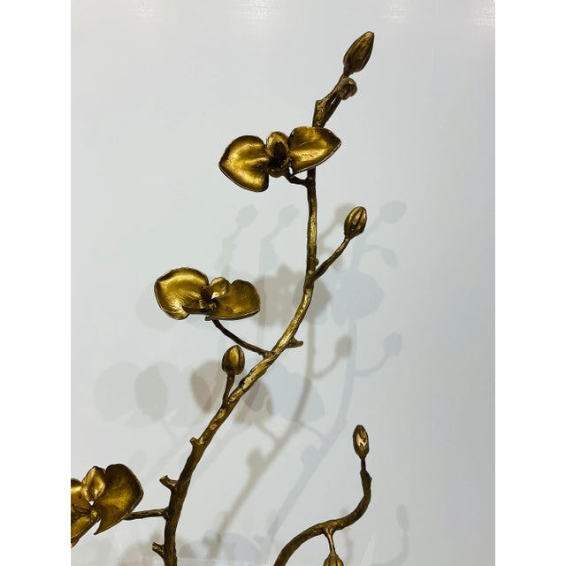 2020s John Richard Organic Modern Antique Brass Orchid Sculpture For Sale - Image 5 of 5