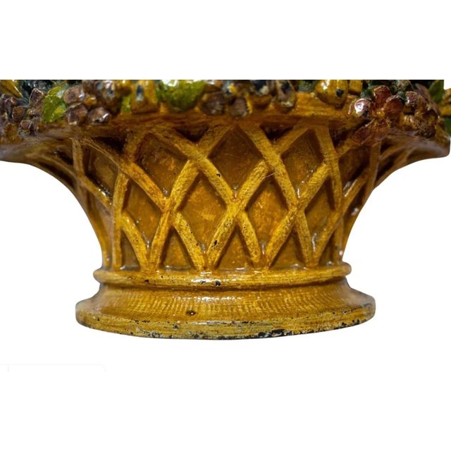 Early 20th Century Painted Cast Iron Flower Basket Doorstop For Sale - Image 4 of 8