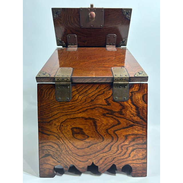 Late 20th Century Late 20th Century Korean Jwagyeong, Folding Mirror Zeldova Wood Box With Drawer - 1 Piece For Sale - Image 5 of 10
