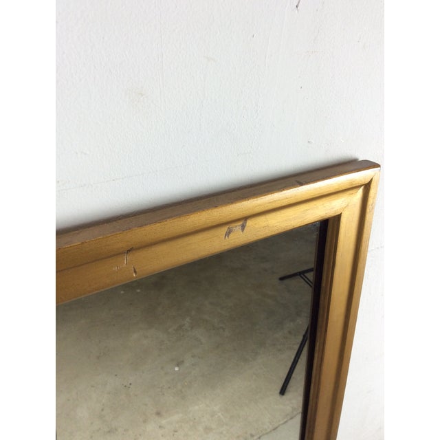 Wood Mid Century Modern Rectangular Wall Mirror With Blonde Wood Frame For Sale - Image 7 of 17