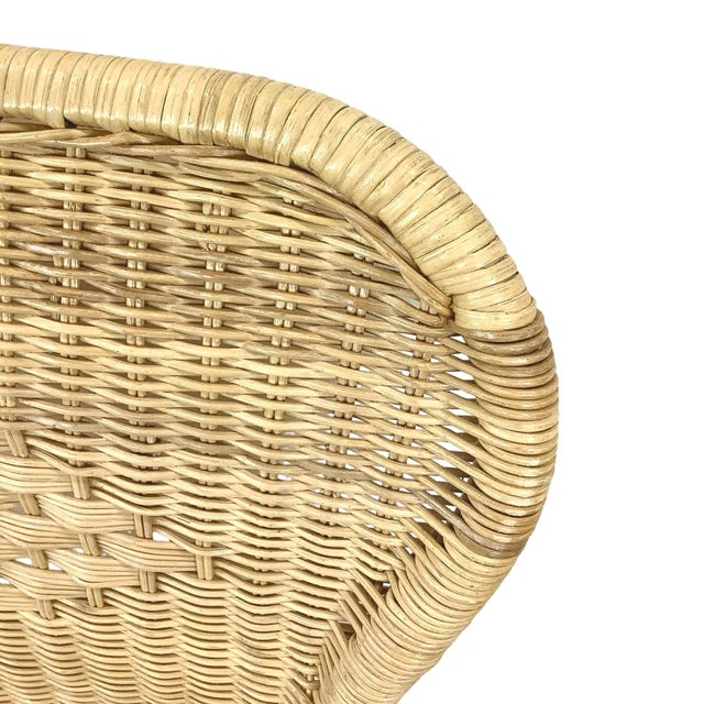 Vintage Woven Wicker & Rattan Side Chair With Cushion For Sale - Image 13 of 18