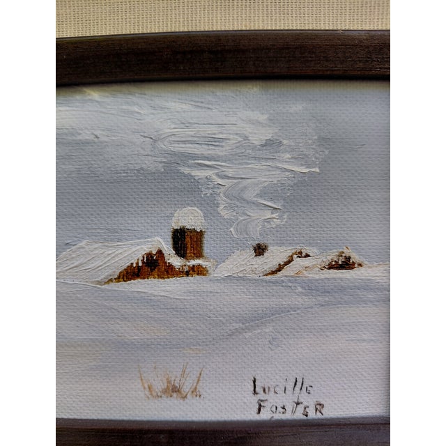 1980s Oil Painting - Mailbox in Snow Country Scene For Sale In Las Vegas - Image 6 of 9