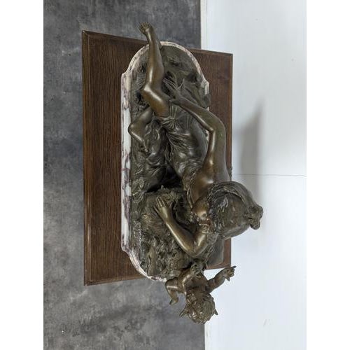 Illuminated Fountain with a Spelter and Marble Figure For Sale - Image 6 of 12