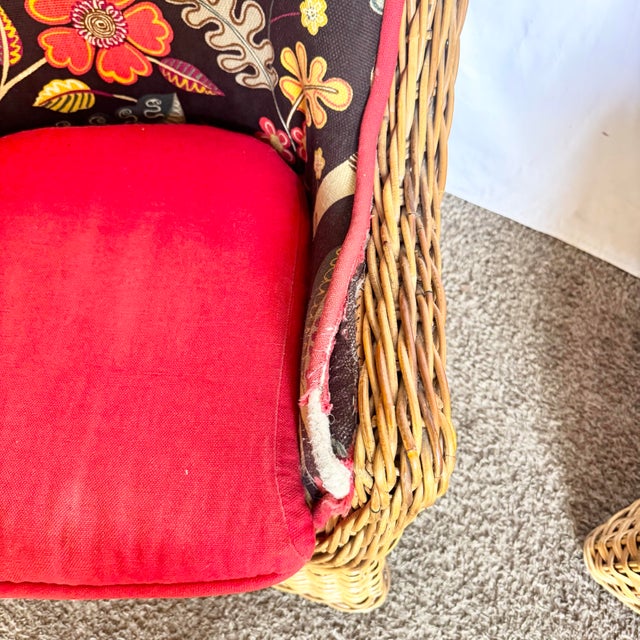 Vintage Boho Chic Wicker Lounge Chairs - A Pair For Sale - Image 9 of 9