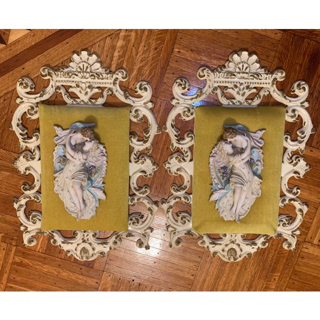 Mid 20th Century German Bisque Wall Plaques - a Pair For Sale - Image 13 of 13
