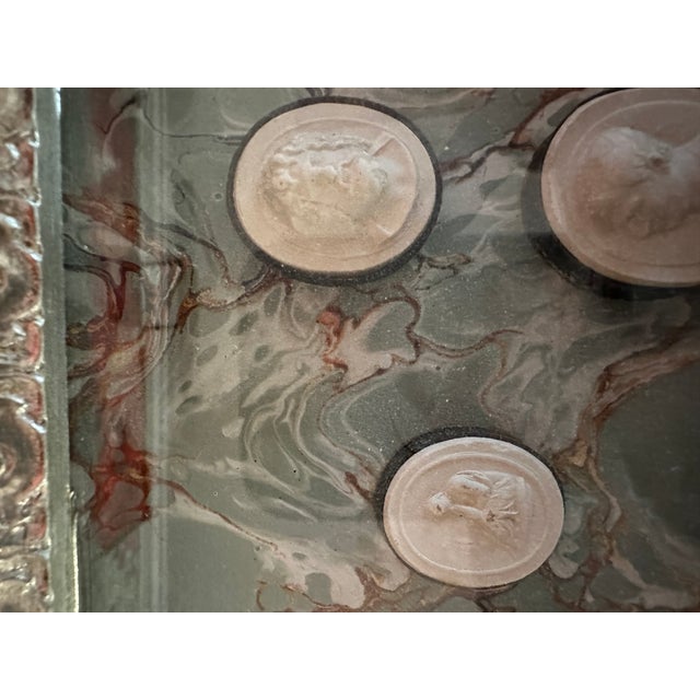 1960s 1960s 8 Framed Behind Glass Shadow Box With Venetian Marblized Neoclassical Grand Tour Intaglios For Sale - Image 5 of 10