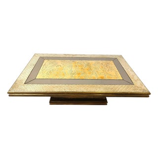 Vintage Brass Coffee Table attributed to Rodolfo Dubarry, 1970s For Sale