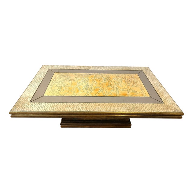 Vintage Brass Coffee Table attributed to Rodolfo Dubarry, 1970s For Sale
