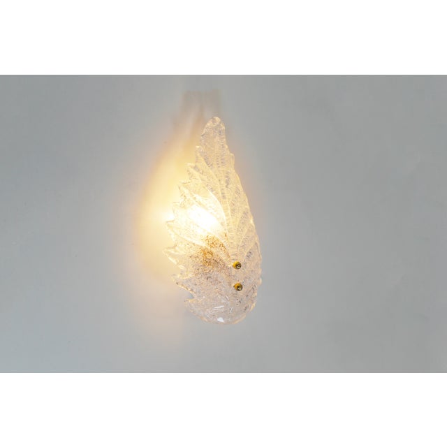 Metal Italian Foglio Wall Lamps in Murano Glass, 1970s, Set of 2 For Sale - Image 7 of 8