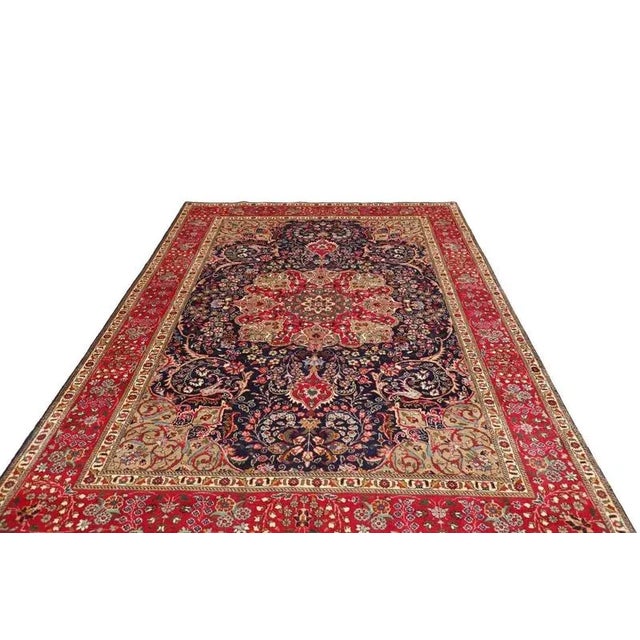 Middle Eastern Hand-Knotted Tabriz Rug For Sale - Image 4 of 11