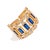 Asian Radiant Majesty Sapphire Gold Adjustable Cuff Ring, Size 8 For Sale - Image 3 of 9