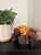 Charming vintage hand-carved wooden pig sculpture with a wonderfully primitive folk art character. The figure is carved...