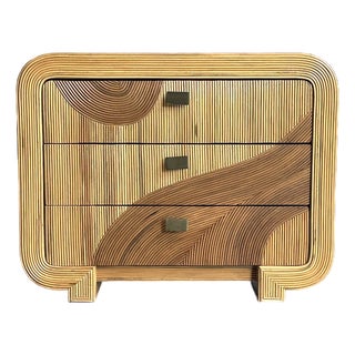1980s Pencil Reed Bamboo Chest After Betty Cobonpue and Gabriella Crespi For Sale