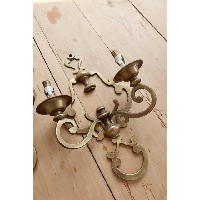 Vintage Brass Wall Sconces, 1970s, Set of 2 For Sale - Image 6 of 8