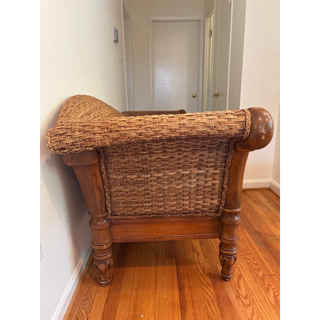 Circa 2000 Crate and Barrel wicker rattan sofa. Needs a new cushion but frame and wicker are in good shape.