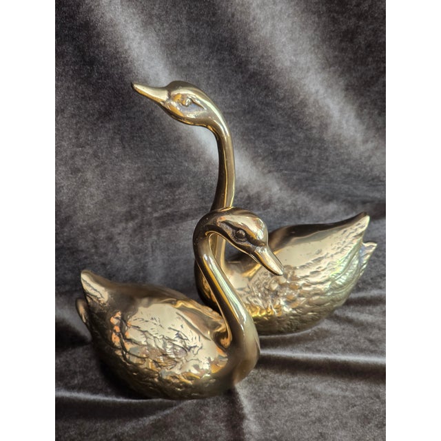 Mid 20th Century Mid-Century Modern Brass Swan Figures For Sale - Image 5 of 10