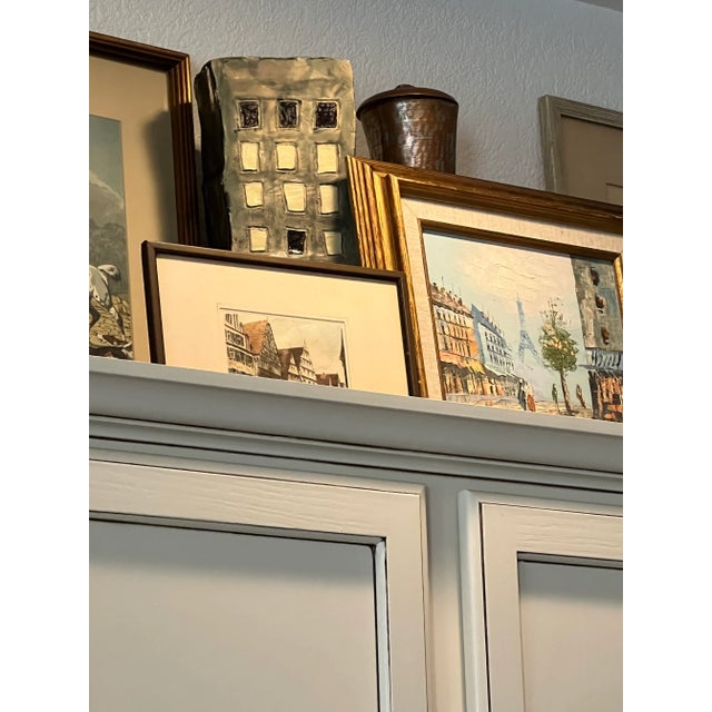 Gray Vintage Hand Cast Clay Sculpture - "The Tower" Vase For Sale - Image 8 of 9