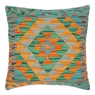 Bohemian Hand-Woven Turkish Kilim Pillow For Sale
