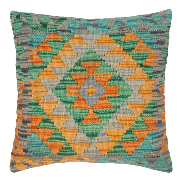 Bohemian Hand-Woven Turkish Kilim Pillow For Sale