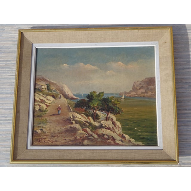 Alberti, Mediterranean Landscape, 1850, Oil on Canvas, Framed For Sale - Image 15 of 15