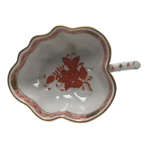 Herend Chinese Bouquet Rust Leaf Porcelain Serving Bowl
