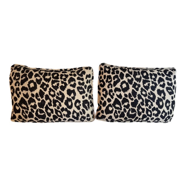 Schumacher Iconic Leopard Lumbar Pillows, a Pair For Sale
