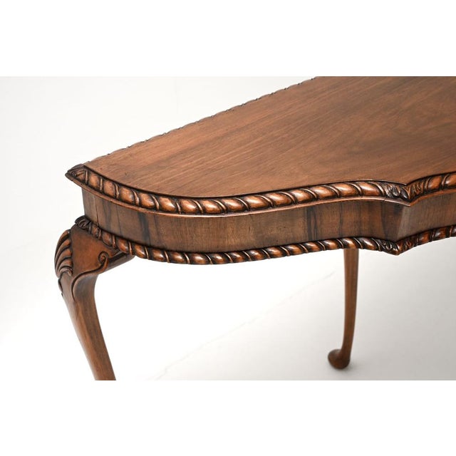 Antique Queen Anne Style Figured Walnut Console Table, 1900s For Sale - Image 9 of 11