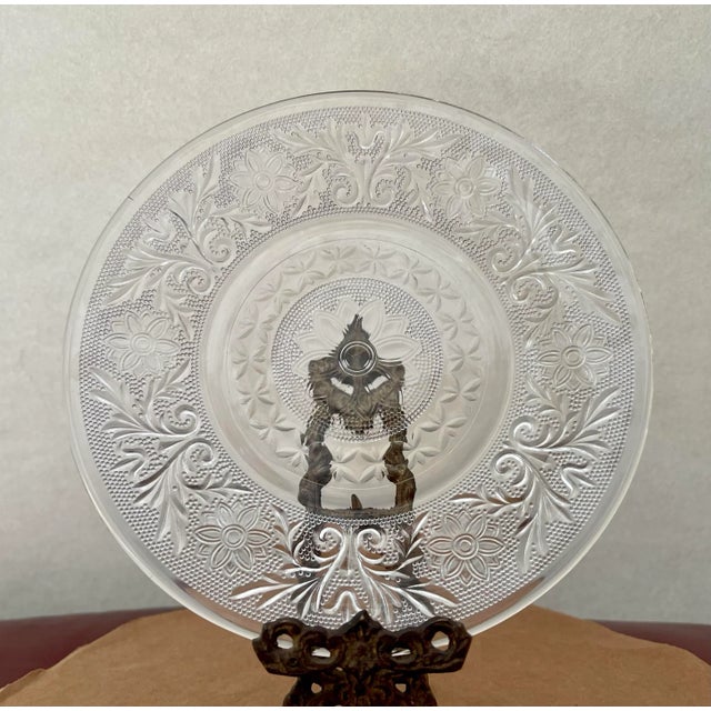 Traditional Mid 20th Century Vintage Sandwich Glass Salad Plates- a Pair For Sale - Image 3 of 4