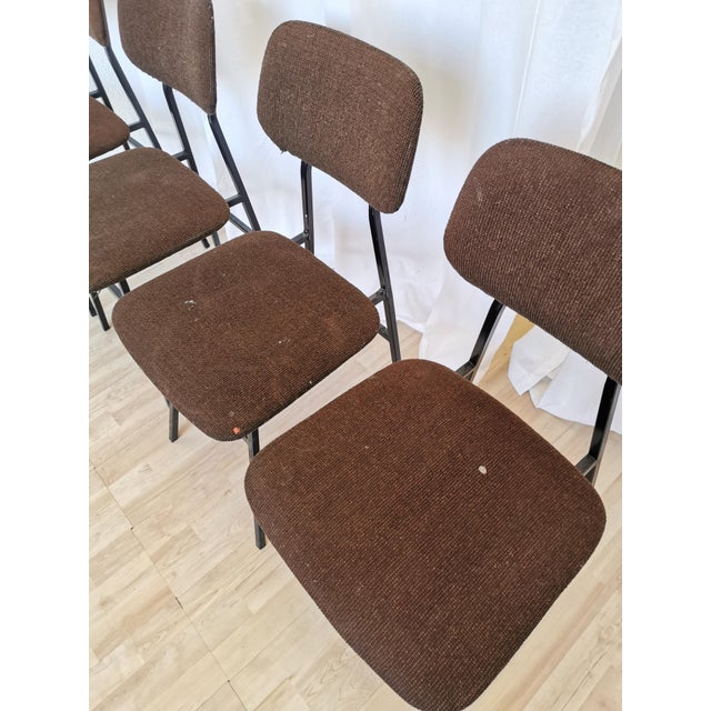 Vintage Dining Chairs with Brown Fabric from Stol Kamnik, 1970s, Set of 4 For Sale - Image 4 of 18