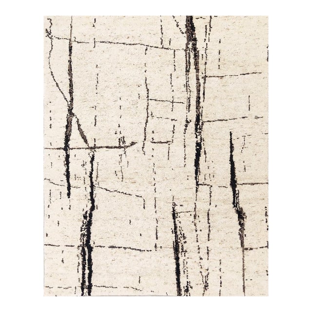 Hand Knotted Borderless Modern Wool Rug.9' 00" X 11' 11" For Sale