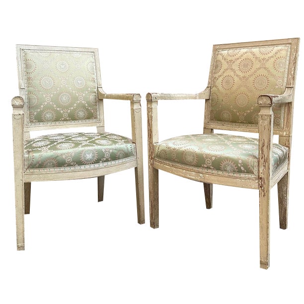 Set of Directoire Style Armchairs, Early 19th Century For Sale
