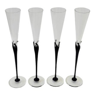 Artist Signed Rosenthal Studio Line Champagne Flutes - Set of 4 For Sale