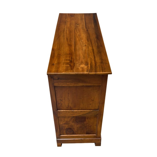 Brown French Restauration Period Blond Walnut Buffet, Circa 1845 For Sale - Image 8 of 9