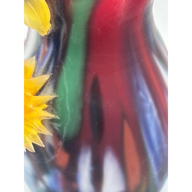 Glass 1970s Small Venetian Glass Multi-Color Swirls Jug For Sale - Image 7 of 10