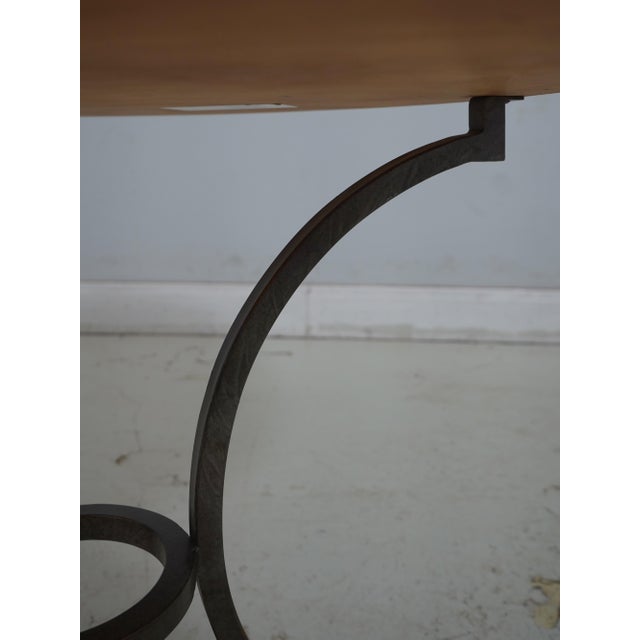 Pair Century Round Marble Top Iron Base Lamp Tables For Sale - Image 12 of 18