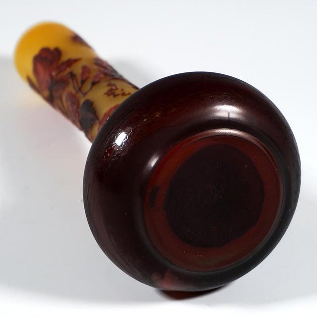 Early 20th Century Art Nouveau Cameo Single Vase by Emile Galle, France, 1900s For Sale - Image 5 of 6