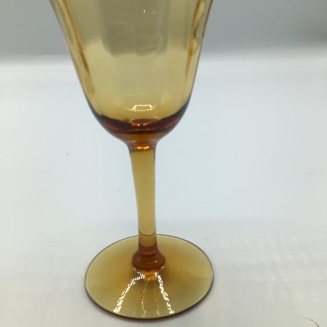 Vintage Amber Crystal Port Glasses - Set of 7 For Sale - Image 9 of 12