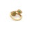 Gold Natural Emerald Halo Diamond Bypass Ring in 18k Gold Size 7 For Sale - Image 8 of 10