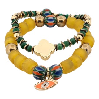 Whispers of the Evil Eye Beaded Bracelet Set For Sale