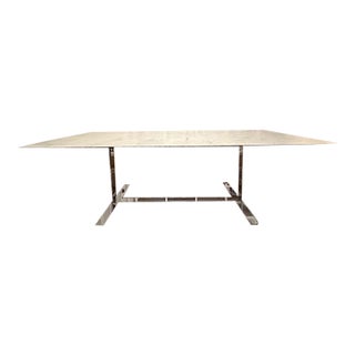 B&B Italia Eileen Dining Table by Antonio Citterio | Carrara Marble & Chrome | 94.5" For Sale