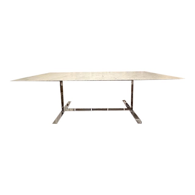 B&B Italia Eileen Dining Table by Antonio Citterio | Carrara Marble & Chrome | 94.5" For Sale