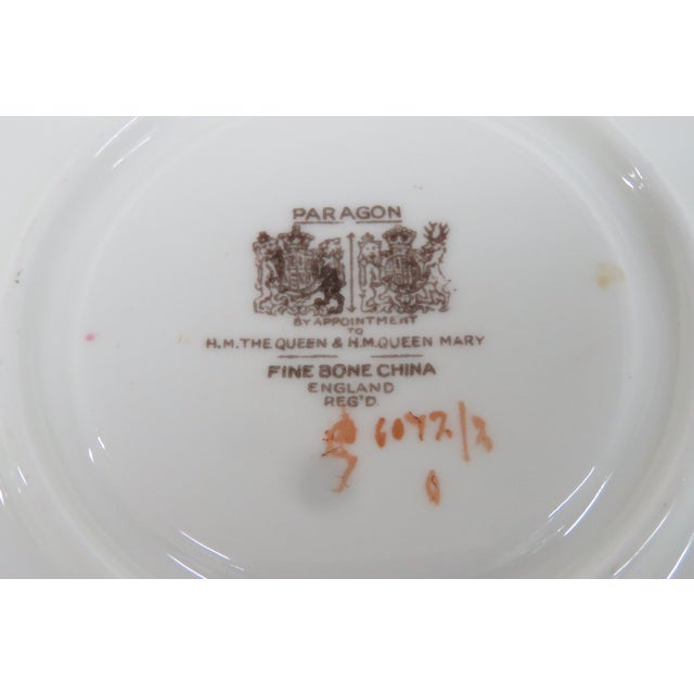 Paragon Teal Blue Floral Bone China Set of Tea Cup and Saucer 4657b For Sale - Image 10 of 11