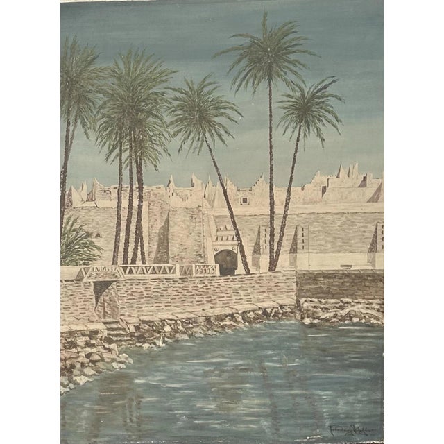 Gadames, Libya, 1945, Oil Painting on Canvas For Sale - Image 12 of 12