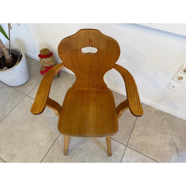 Rustic Farmhouse Armchair in Wood For Sale - Image 9 of 17