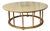 MCM Van Koret Style Spindle Leg Round Coffee Table With Painted Embellishment For Sale